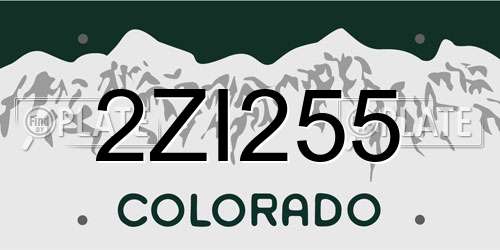 2ZI255 Colorado License Plate