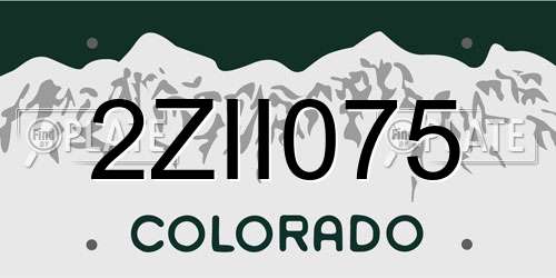 2ZII075 Colorado License Plate