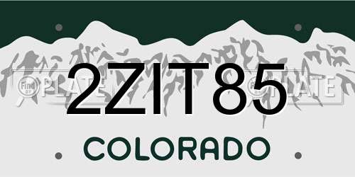 2ZIT85 Colorado License Plate