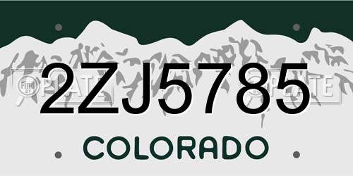 2ZJ5785 Colorado License Plate
