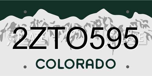2ZTO595 Colorado License Plate