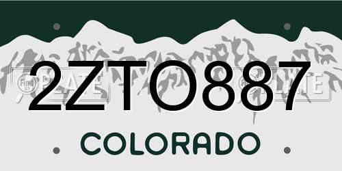 2ZTO887 Colorado License Plate