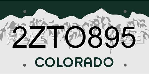 2ZTO895 Colorado License Plate