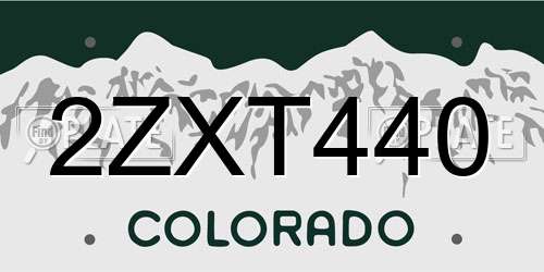 2ZXT440 Colorado License Plate