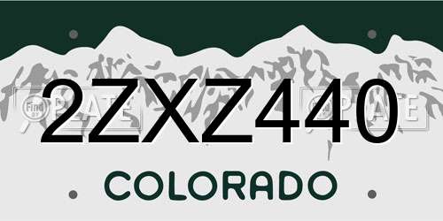 2ZXZ440 Colorado License Plate