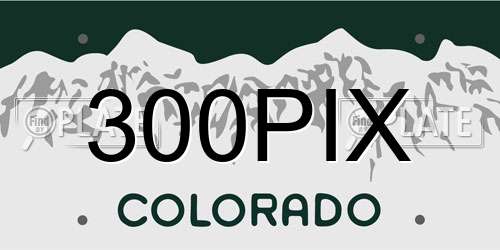 300PIX Colorado License Plate