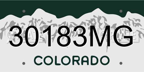 30183MG Colorado License Plate