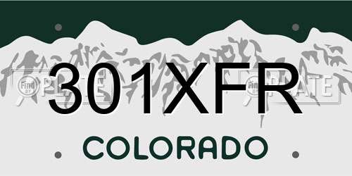 301XFR Colorado License Plate