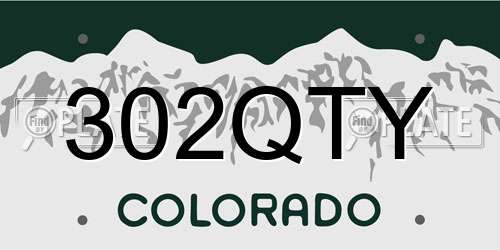 302QTY Colorado License Plate