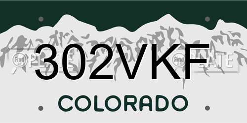 302VKF Colorado License Plate