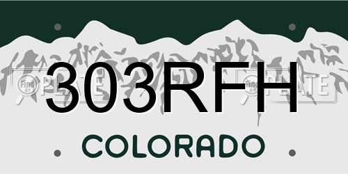 303RFH Colorado License Plate