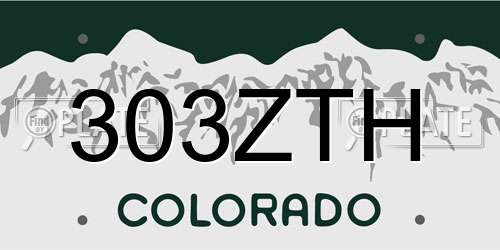 303ZTH Colorado License Plate