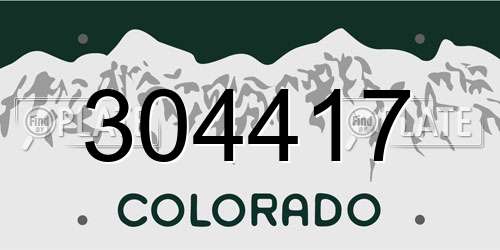 304417 Colorado License Plate