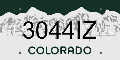 3044IZ Colorado License Plate