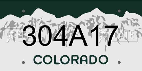 304A17 Colorado License Plate