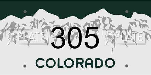 305 Colorado License Plate