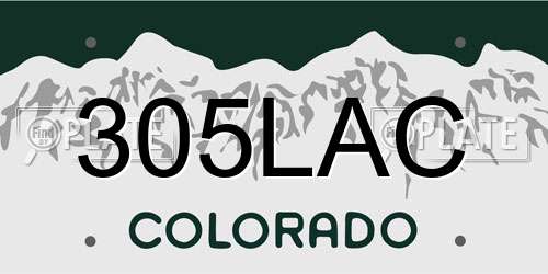 305LAC Colorado License Plate