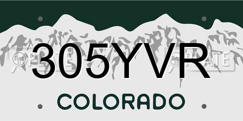 305YVR Colorado License Plate