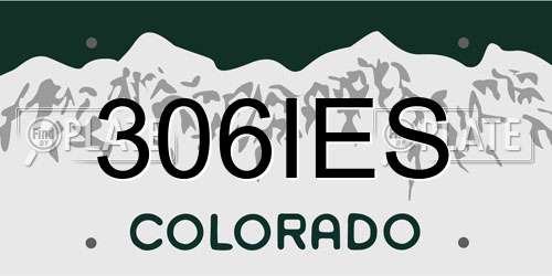 306IES Colorado License Plate