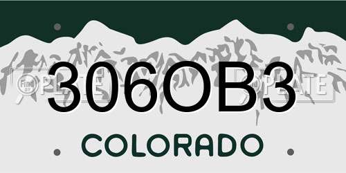306OB3 Colorado License Plate