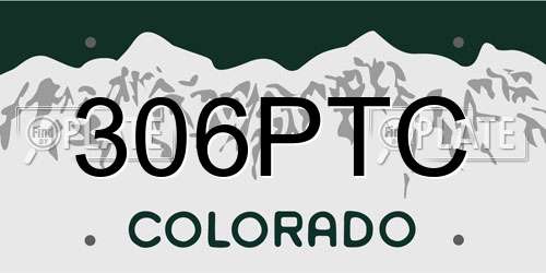 306PTC Colorado License Plate