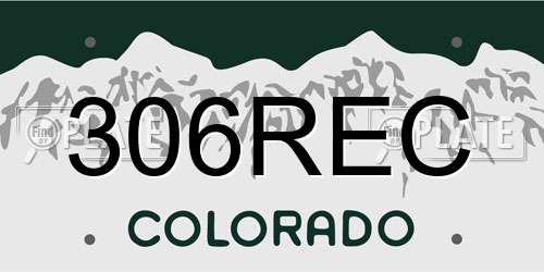 306REC Colorado License Plate