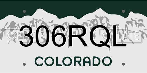 306RQL Colorado License Plate