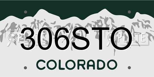 306STO Colorado License Plate