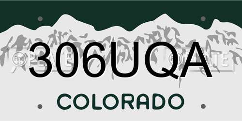 306UQA Colorado License Plate