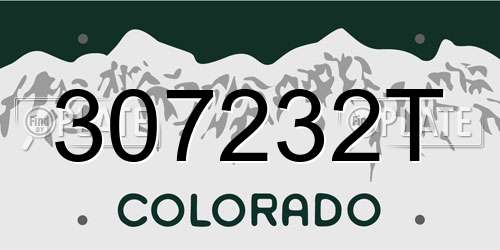307232T Colorado License Plate