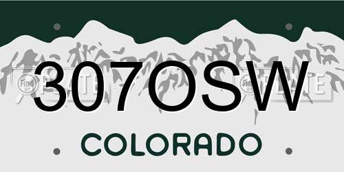 307OSW Colorado License Plate