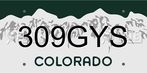 309GYS Colorado License Plate