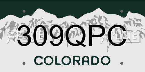 309QPC Colorado License Plate