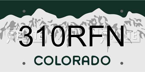 310RFN Colorado License Plate