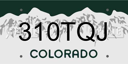310TQJ Colorado License Plate