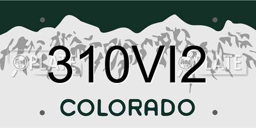 310VI2 Colorado License Plate