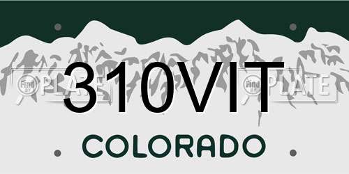 310VIT Colorado License Plate