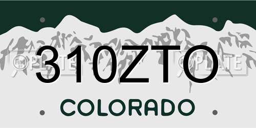 310ZTO Colorado License Plate