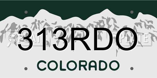 313RDO Colorado License Plate