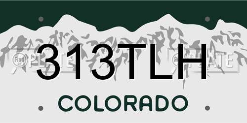 313TLH Colorado License Plate