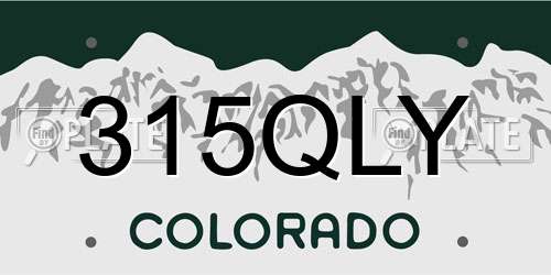 315QLY Colorado License Plate