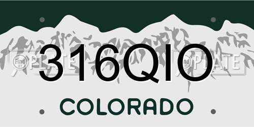 316QIO Colorado License Plate
