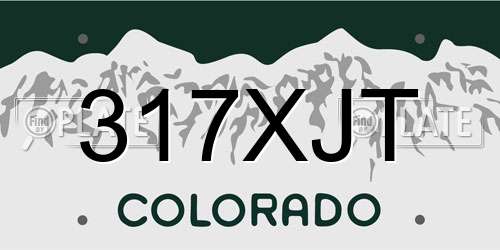 317XJT Colorado License Plate