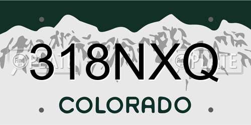318NXQ Colorado License Plate