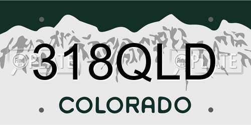 318QLD Colorado License Plate
