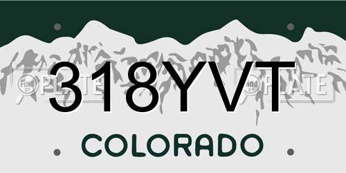 318YVT Colorado License Plate
