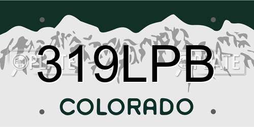 319LPB Colorado License Plate