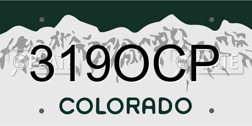 319OCP Colorado License Plate