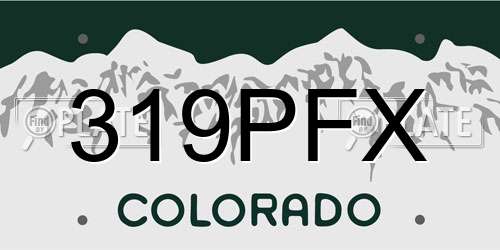 319PFX Colorado License Plate