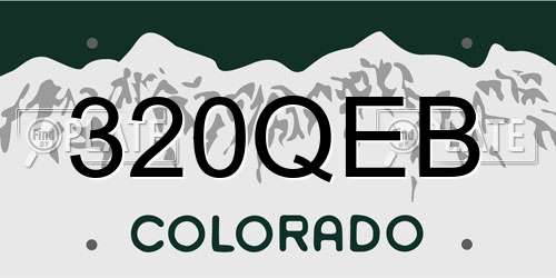 320QEB Colorado License Plate